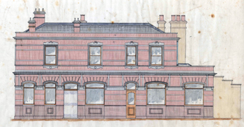 The Dog 1903 - proposed elevation to Langley Street [X843/1/56]